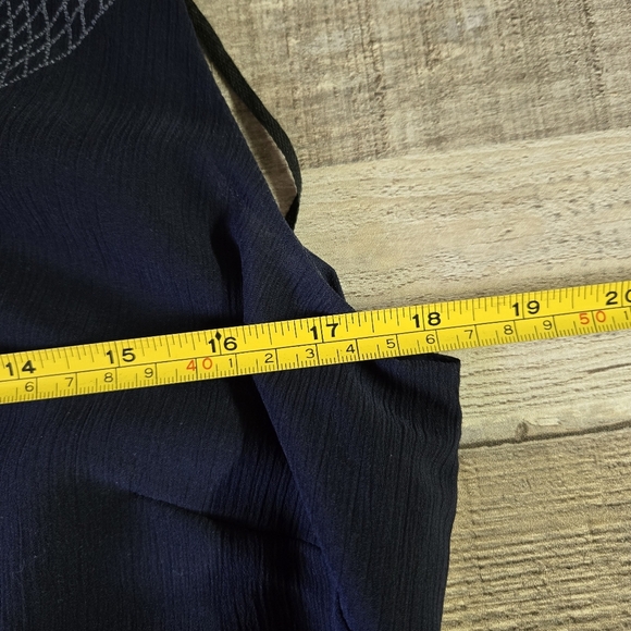 NORTON MCNAUGHTON | Embroidered Blouse in Blue sz M - Picture 5 of 6